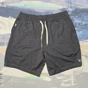 Vuori Mens Ponto Performance Shorts 7" Size L Charcoal Heather Soft Lounge